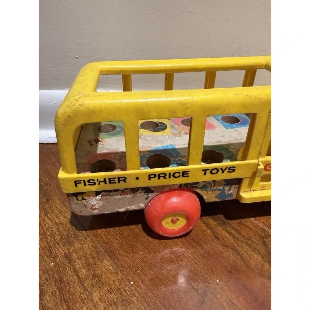 Vintage 1965 Fisher Price Little People School Bus 192 Original Authentic